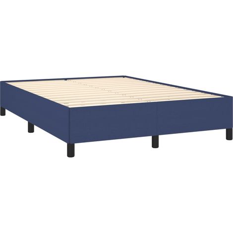 vidaXL Cadre de lit sans matelas bleu 140x190 cm tissu (1/5)