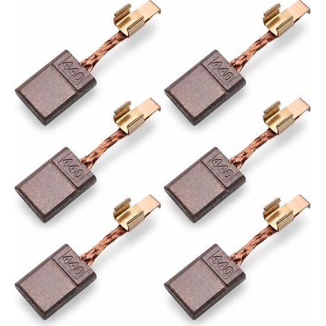 6 Pièces Balais De Charbon Pour DDF456 DHP456 BDF452 DTD146, Balais De Charbon Pour CB440, Charbons Moteur Cuivre 18V/14,4V, Rechange Pour Perceuse Visseuse, Remplacement Outils Électriques (1/5)