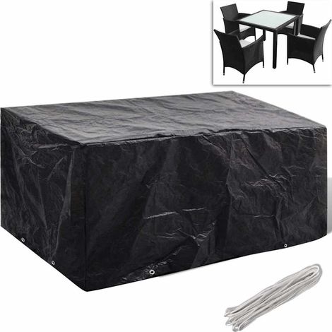 vidaXL Funda de muebles de jardín 2 uds set ratán 4 personas 8 ojales (1/2)