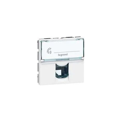 Prise RJ11 4 contacts 2 modules - Mosaic - Blanc - 078731 - Legrand