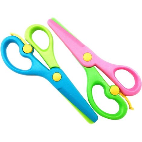 Beyamis Ciseaux de sécurité en plastique faits main pour enfants (2 pièces, couleur aléatoire) (1/4)