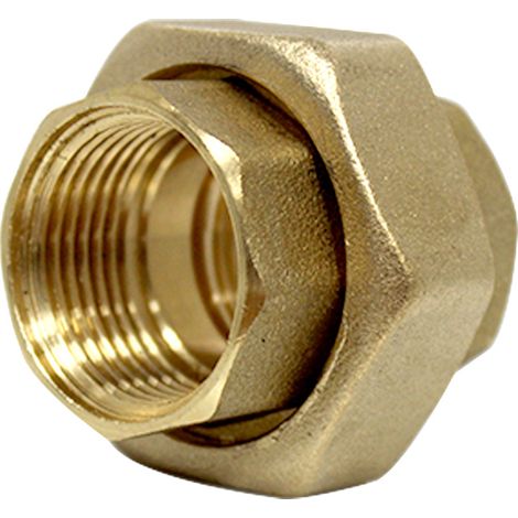 Raccord de robinetterie union droit 3 pièces femelle/femelle Ø1'' (26/34) – Résistant à la corrosion – Pour transport d'eau potable – Sobime