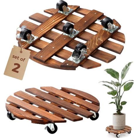 2 Articles porte Plante a Roulettes,30 x 30 CM Supports de pots de Fleurs à Roulettes- Capacite 100 KG-Support pot de Fleur Roulette,Support Plantes Interieur Pour Usage Intérieur et Extérieur (1/5)