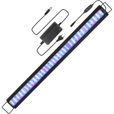 1 Lampe Aquarium 107-130 CM, LED RGB Plein Spectre Dimmable, Minuterie 6h/10h/12h, Support Réglable (1/5)