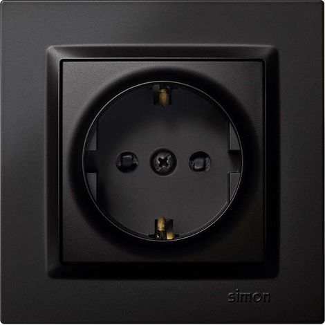 Enchufe schuko simon s10 negro (1/3)
