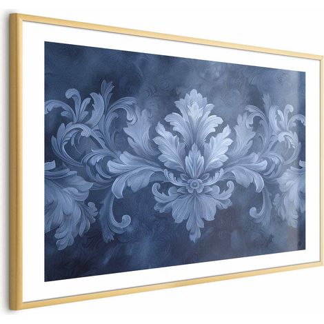 Poster – Blaues Ornament in kühlen Farbtönen (1/4)