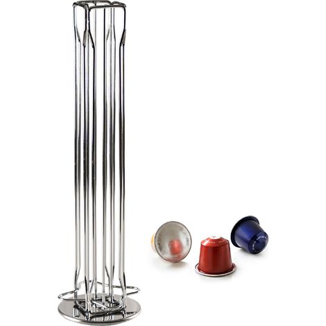 Porta Capsule Caffè in Metallo – Supporto Cialde Verticale Salvaspazio (20/30/36/40/52 Capsule) Organizzatore Caffè – Design Moderno e Girevole – Compatibile Tipo Nespresso CesiraGirevole-40Capsule
