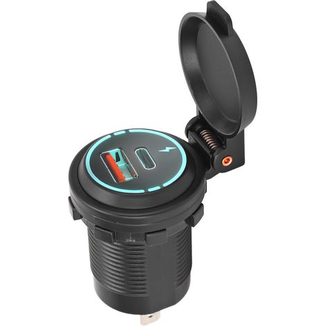 Prise chargeur USB 12V rapide IP66 étanche PD Type C QC 3.0 adaptateur voiture pour moto bateau camping-car quad (1/5)