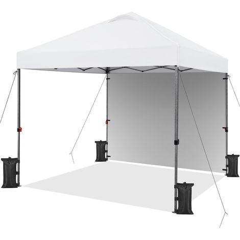 Yaheetech Tonnelle de Jardin avec Paroi Latérale 3 x 3 m Tonnelle Pliante, Tente Imperméable avec Sac de Transport Sac de Sable Cordes et Piquets pour Mariage Camping Jardin Fêtes Foire Blanc (1/5)