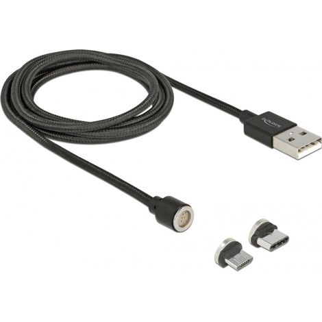 Delock Câble USB USB 2.0 USB-A mâle, USB-C® mâle, USB-Micro-B mâle 1.10 m noir 85723 (1/4)