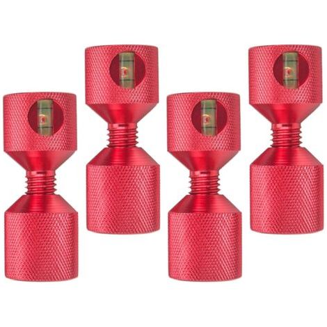 1-1/8" Two Hole Pins Built-in Level 6061 Aluminum 2 Hole Flange Alignment Pin with Anodized Oxide Red Finish 4Pcs (1/5)