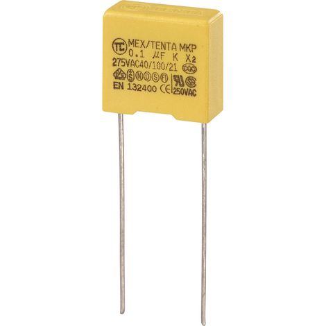 TRU COMPONENTS MKP-X2 1 St. MKP-X2-Funkentstör-Kondensator radial bedrahtet 0.1 µF 275 V/AC 10 % 10