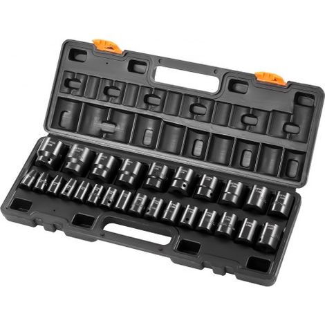 Jeu de Douilles à Choc 1/2" 26PCs - 6 Pans en Acier Allié CR-V (1/5)