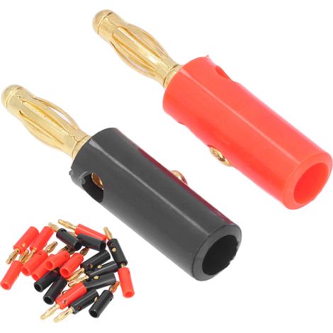 Lot de 20 borniers bananes pour haut-parleurs, vis ouverte plaquée or 4 mm, universels pour systèmes audio de voiture (1/5)