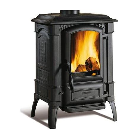 La Nordica – Poêle à bois en fonte 6,5 kW – Rendement 81,7% – Système de post-combustion – Vitre céramique jusqu'à 750° – Tiroir à cendres amovible (1/5)