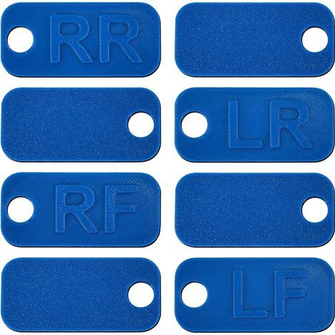 Lot de 8 marqueurs de pneus pour changement de pneus - Convient pour valves de pneus, marqueurs de pneus RR, LR, RF, LF pour le stockage et le positionnement des pneus (1/5)