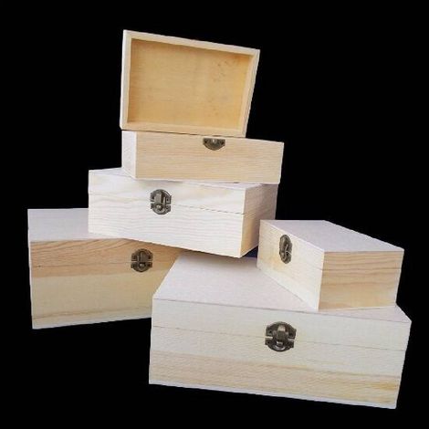 Set 5 Boîtes En Bois Décor Découpage Porte-monnaie Matrioska Boîte