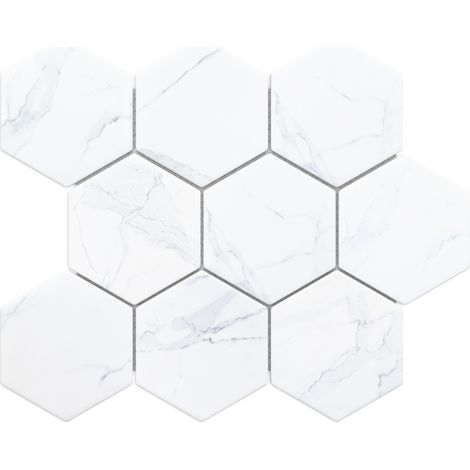 Mosaico in ceramica su rete per bagno e cucina 25.5cm x 29.2cm - Marble venom (1/5)