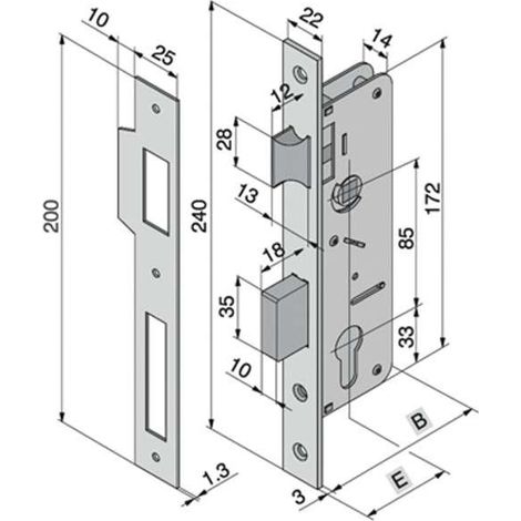 Serratura Welka Da Infilare Q8 015 Ottonata Mm. 70