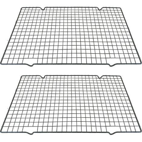 Griglia di raffreddamento per alimenti – Set da 2 pezzi in acciaio inox, 25,4 x 38,1 cm, compatibile con vassoi per rotoli di pasta sfoglia