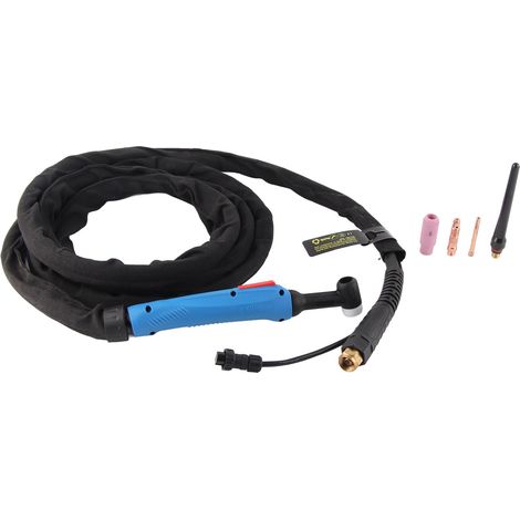 Pistolet de Soudage TIG, Torche Flexible WP-26 avec Câble de 13,1 Pieds pour Soudeurs, 4 Buses Incluses, équipement de Métal de Feu Compatible Argon (1/5)