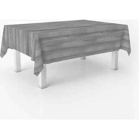 Nappe Toile cirée Lavable rectangulaire 220x140 cm Wood Gris (1/5)