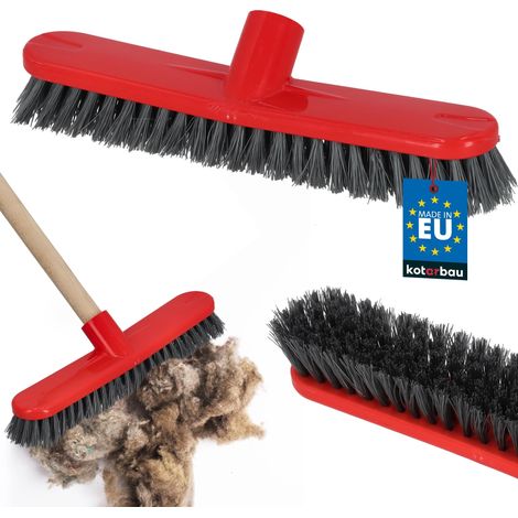 KOTARBAU® Balai Brosse - Brosse à Récurer avec Poils PVC - 26,5 cm - Balai Brosse sol - Balai Exterieur - sans Manche - Rouge et Noir (1/4)