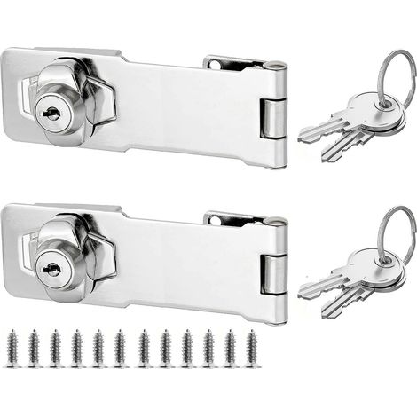 Cadenas à loquet en placard avec clés identiques, verrou de tiroir, d'armoire, moraillon de verrouillage,de boîte aux lettres (3 Inch - 2PCS) (1/5)
