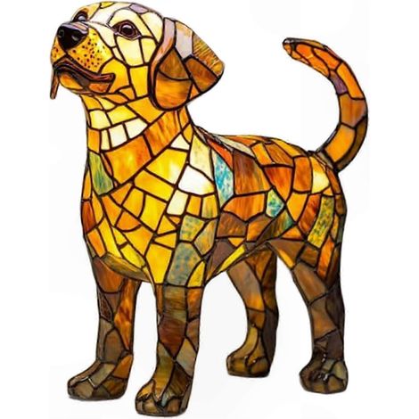 Lampe de nuit chien décoratif pour chambre, veilleuse artistique ambiance cosy, éclairage doux salon, cadeau original animaux, 1 pièce. (1/4)
