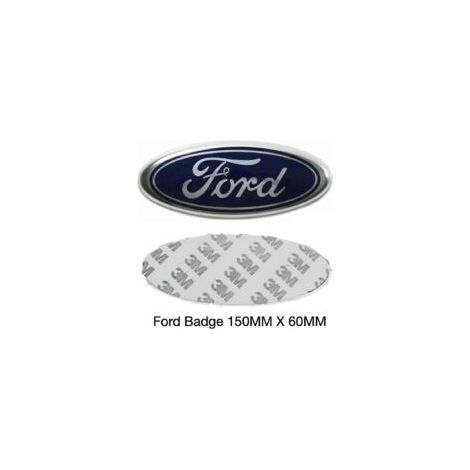 Ford-Emblem 150 mm x 60 mm blau/silbernes Logo für Vorder- und Rückseite für Mondeo, Transit und Focus - Crezuo