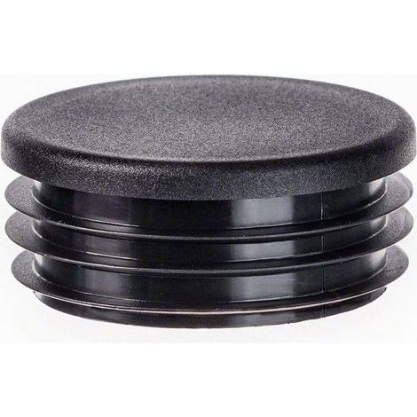 5 Bouchons pour tube rond 28 mm noir en polyéthylène pour meubles et clôtures (1/5)