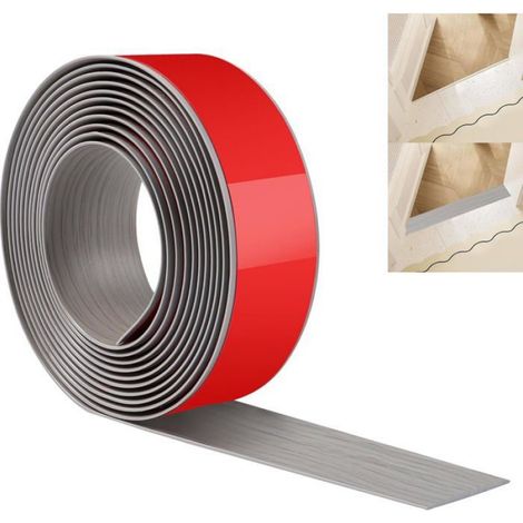 Bande de Transition de Sol JUNART 400cm×5cm, bande autocollante PVC pour joindre moquette et carrelage, s - Bois Gris Neuf 400cm×5cm (1/5)