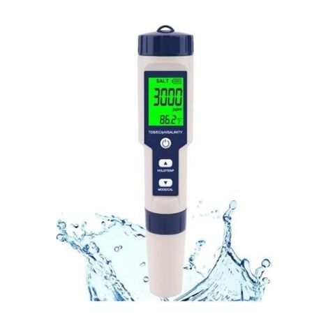 5-in-1-Salzgehalt-Tester mit hoher Präzision für Salzwasser, IP67 wasserdichtes Testkit FLITI