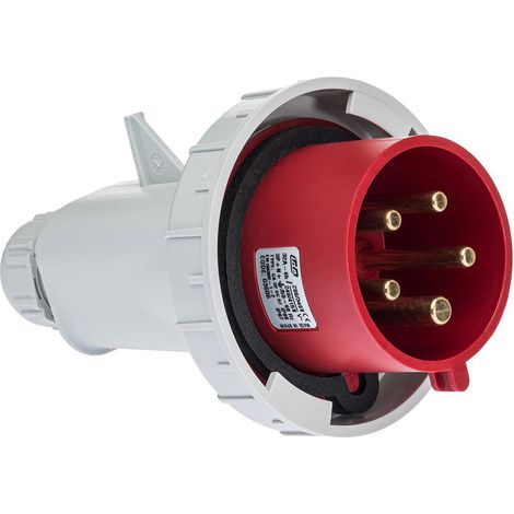 Fiche mobile mâle tétrapolaire 32A 3P+N+T 380V – 5 broches étanche IP67 – Pour installations industrielles et milieux humides