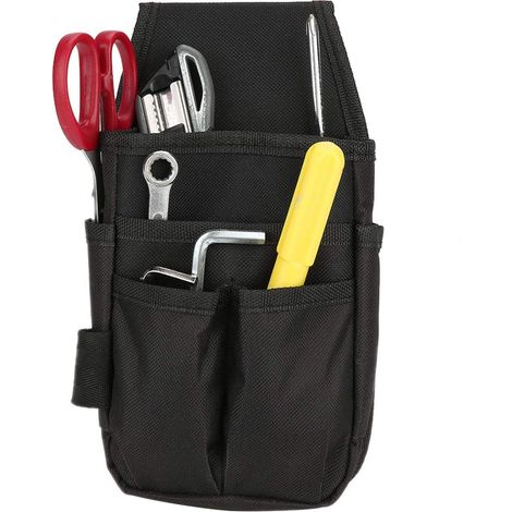 Bolsa de herramientas CSPARKV, bolsa para cinturón, bolsa para herramientas de ferretería, bolsa para herramientas de cintura con 6 bolsillos Oxford impermeable para bricolaje, electricistas y fontane