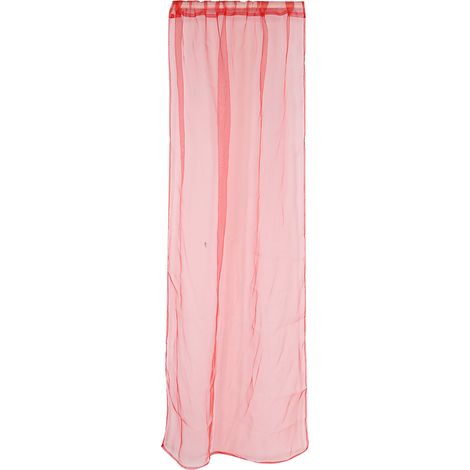 Rideau transparent à œillets pour fenêtre, chambre, balcon, rideau de fenêtre (rouge) (1/5)