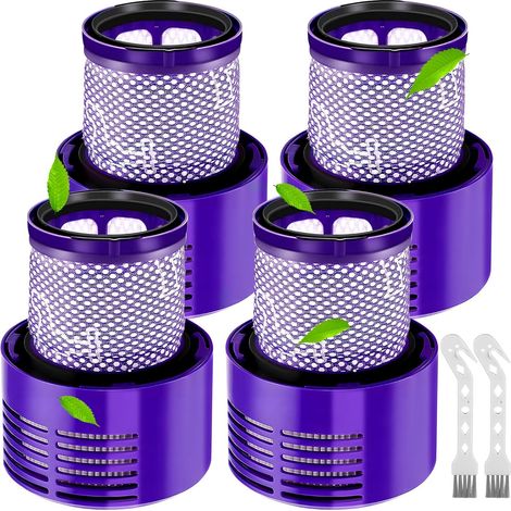4 Filtre, Compatible V10 SV12, Coton Lavable, HEPA, Pour Aspirateur Cyclone (1/5)