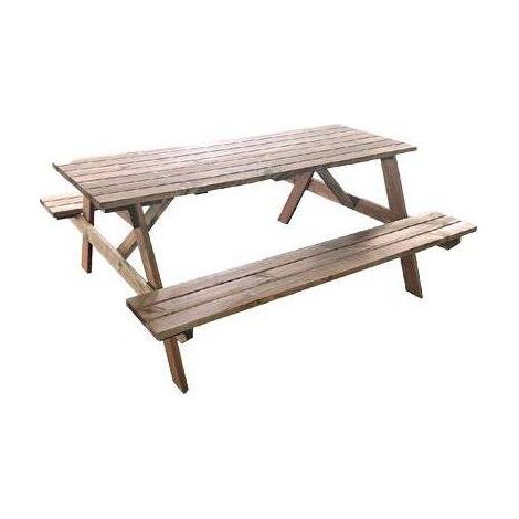 SET TAVOLO + PANCHE LEGNO PIC-NIC EURO DOMUS