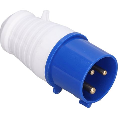 Prise industrielle 3 broches IP44 étanche 32A CEE 220-250V bleue connecteur PC laiton (1/5)
