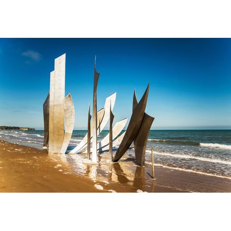 Tableau sur toile Omaha Beach 65x97 cm - Impression sur Toile Murale Décorative - Image imprimée en HD sur Toile - Toile sur Châssis en Bois FSC - Fabriqué en France (1/5)
