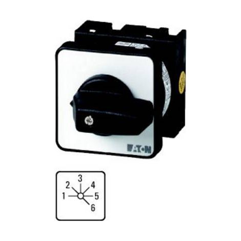 Commut. à gradin cont.: 6 20A 6 crans 45° à acc.,encastré fix. centrale 000043599 EATON T0-3-8233/EZ (1/2)