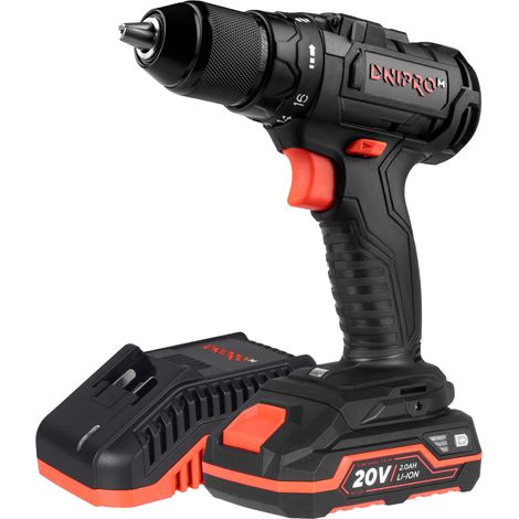 Dnipro-M Taladro Atornillador 20V 60Nm Brushless, 2 Velocidades 0-1700 rpm, Luz LED, Reversible, Con Batería 2Ah y Cargador. CD-200BC Ultra
