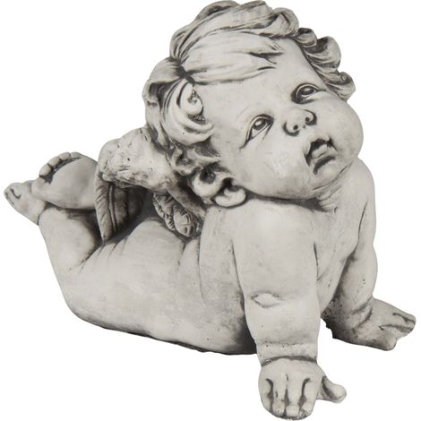 Figura de jardín blanca, escultura de ángel, ángel reclinado Adaś (1/5)