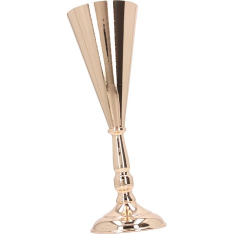 Vase en fer doré de style européen, vase décoratif vintage exquis pour fleurs, idéal pour mariage, hôtel, fête ou maison. 12 x 36 cm / 4,7 x 14,2 pouces. (1/5)