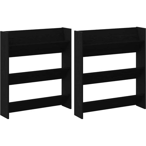 Maison Exclusive - Armario Zapatero con estante 2 pcs Roble Negro