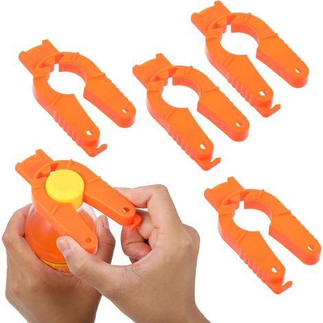 Flaschenöffner aus Kunststoff (4er-Set), 3-in-1-Multifunktionsflaschenöffner für Menschen mit Arthritis und ältere Menschen, orange (1/5)