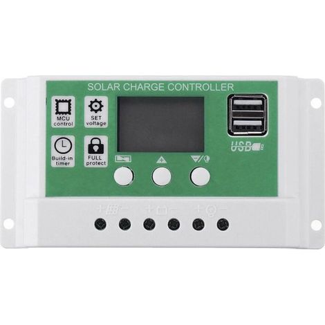 Contrôleur Solaire - 30 A - Automatique 12 V / 24 V - Compatible Batterie Plomb Lithium LiFePO4 - USB 5 V / 2,5 A - 1 Pièce (1/4)
