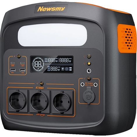 Station d'énergie, capacité de 1102,5 Wh, 9 ports de sortie, noir (1/2)