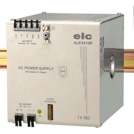 Alimentation pour rail DIN ELC, série ALE, 24V c.c. 10A, 230 400V c.a., 240W