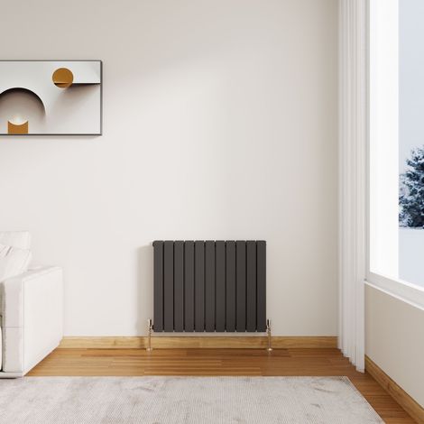 Stech Homes Flat Panel Radiator Designer Central Heating Horizontal 600 x 748mm Double Anthracite Rad (1/5)